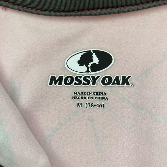 Mossy Oak Pullover Womens Medium Pink Camo 1/4 Zip Performance Hunting Stretch - Picture 10 of 12